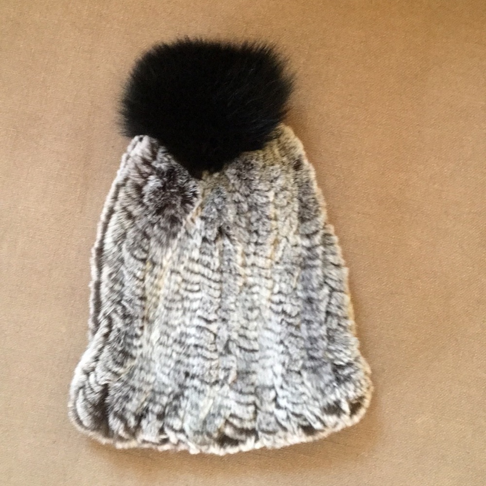 Real rabbit fur hat